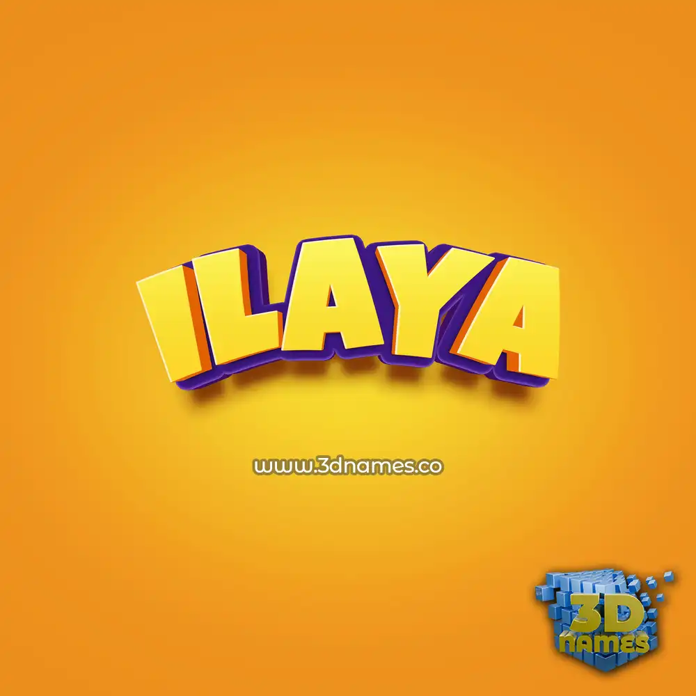 ilaya in Orange Toon style - 3D name wallpaper