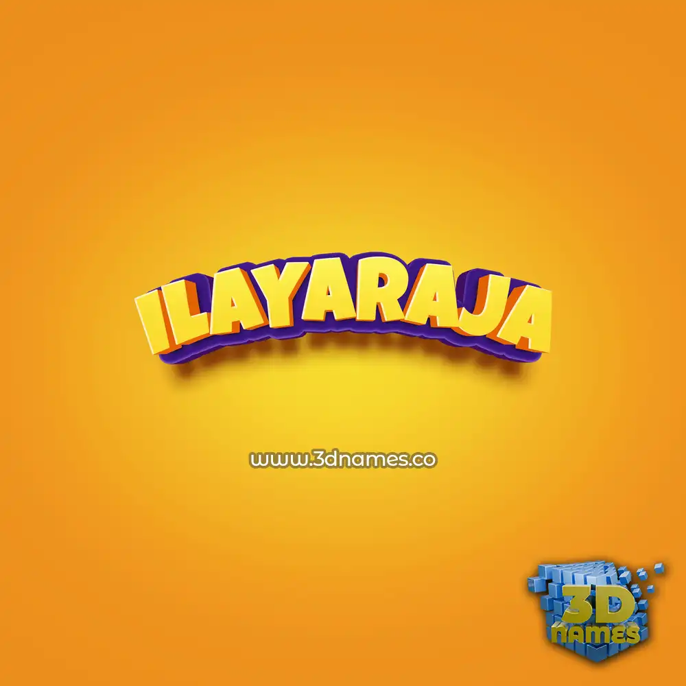 ilayaraja in Orange Toon style - 3D name wallpaper