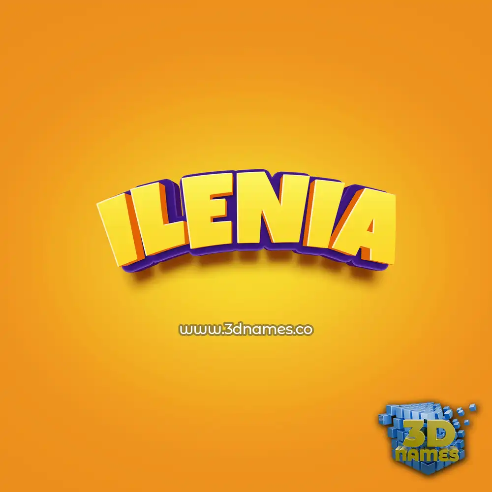 ilenia in Orange Toon style - 3D name wallpaper