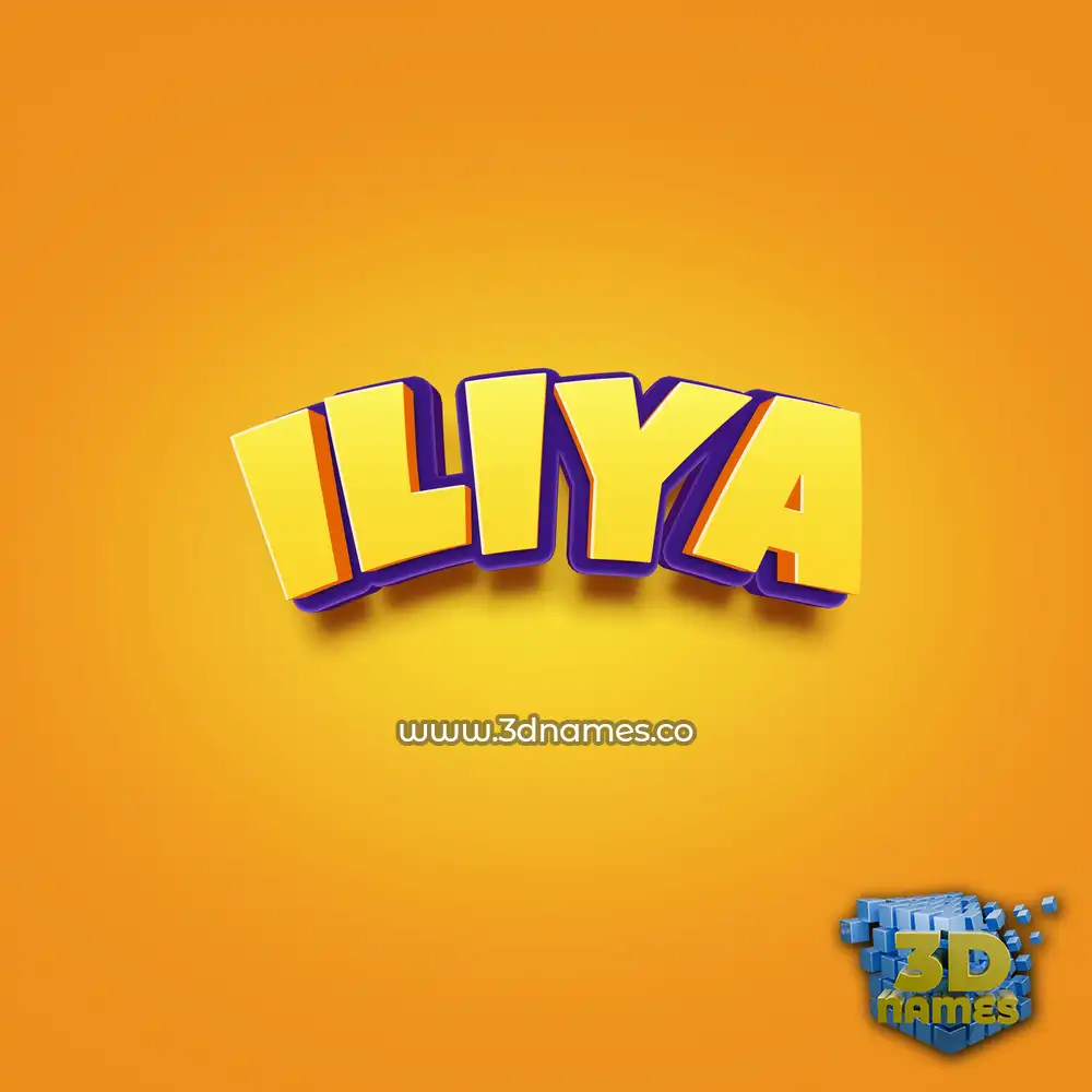 iliya in Orange Toon style - 3D name wallpaper
