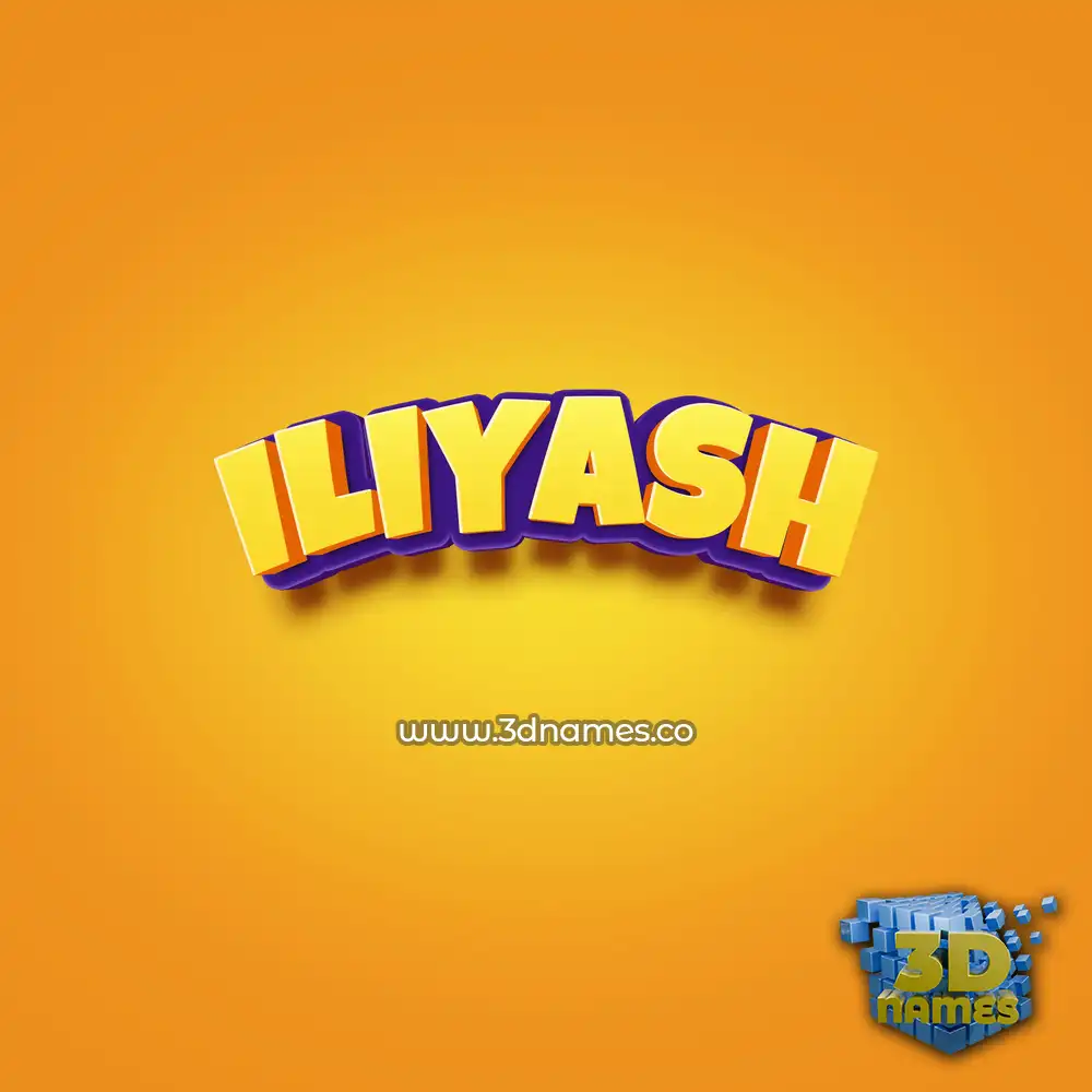 iliyash in Orange Toon style - 3D name wallpaper
