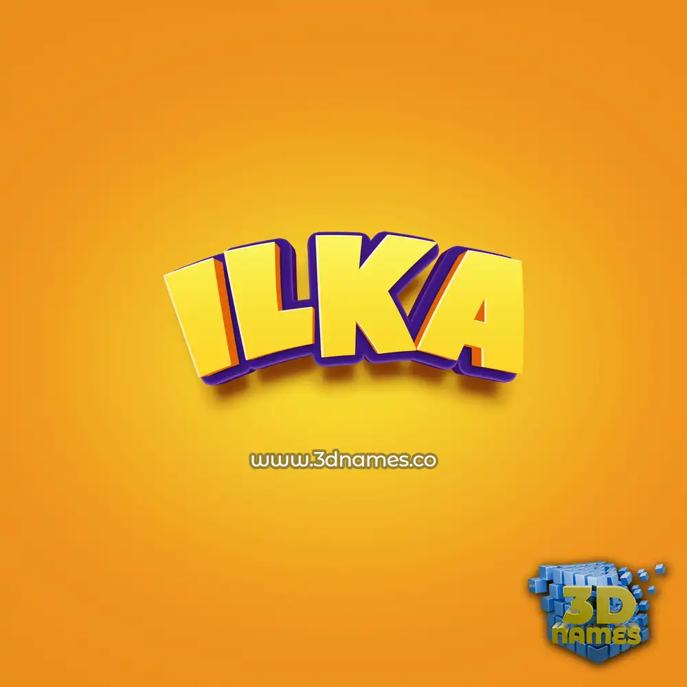 ilka in Orange Toon style - 3D name wallpaper