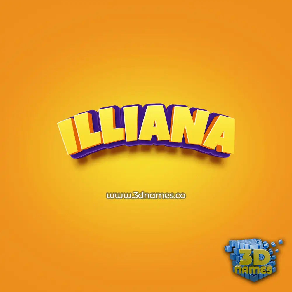 illiana in Orange Toon style - 3D name wallpaper