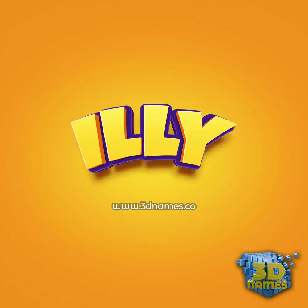 illy in Orange Toon style - 3D name wallpaper