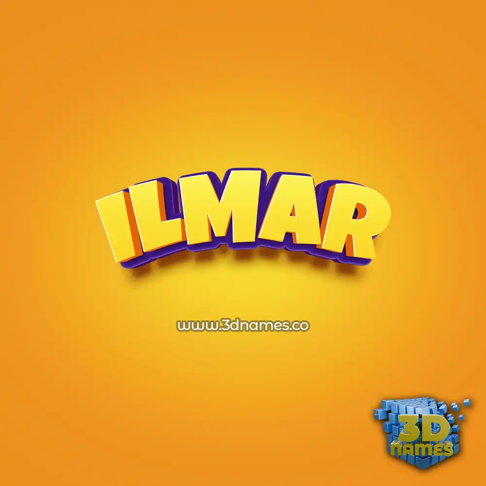 ilmar in Orange Toon style - 3D name wallpaper