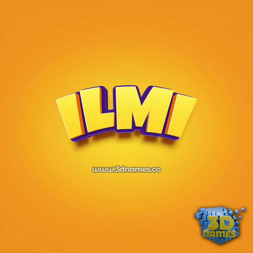 ilmi in Orange Toon style - 3D name wallpaper