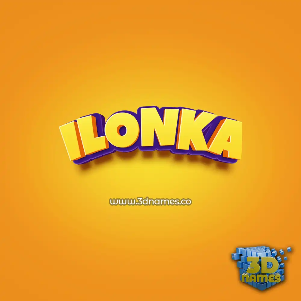 ilonka in Orange Toon style - 3D name wallpaper