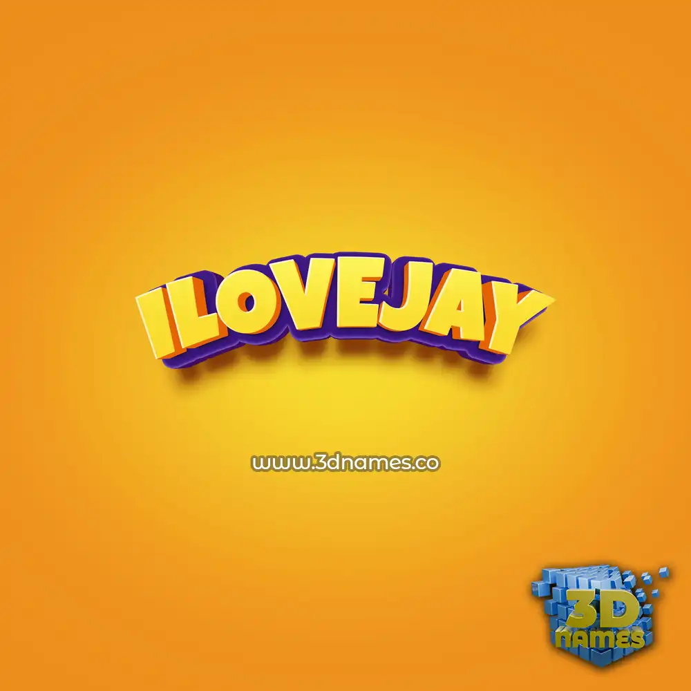 ilovejay in Orange Toon style - 3D name wallpaper