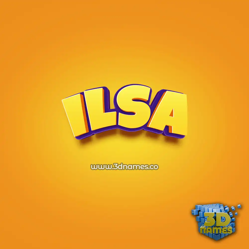 ilsa in Orange Toon style - 3D name wallpaper