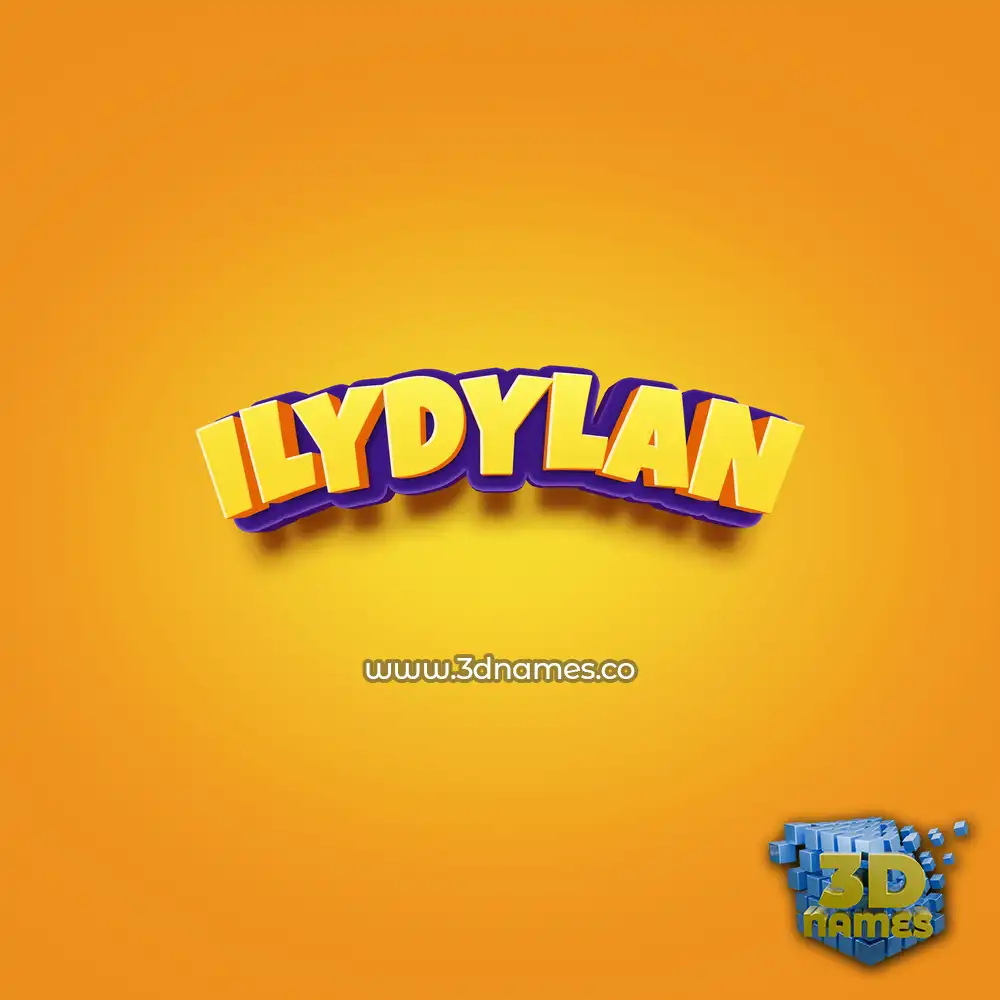 ilydylan in Orange Toon style - 3D name wallpaper