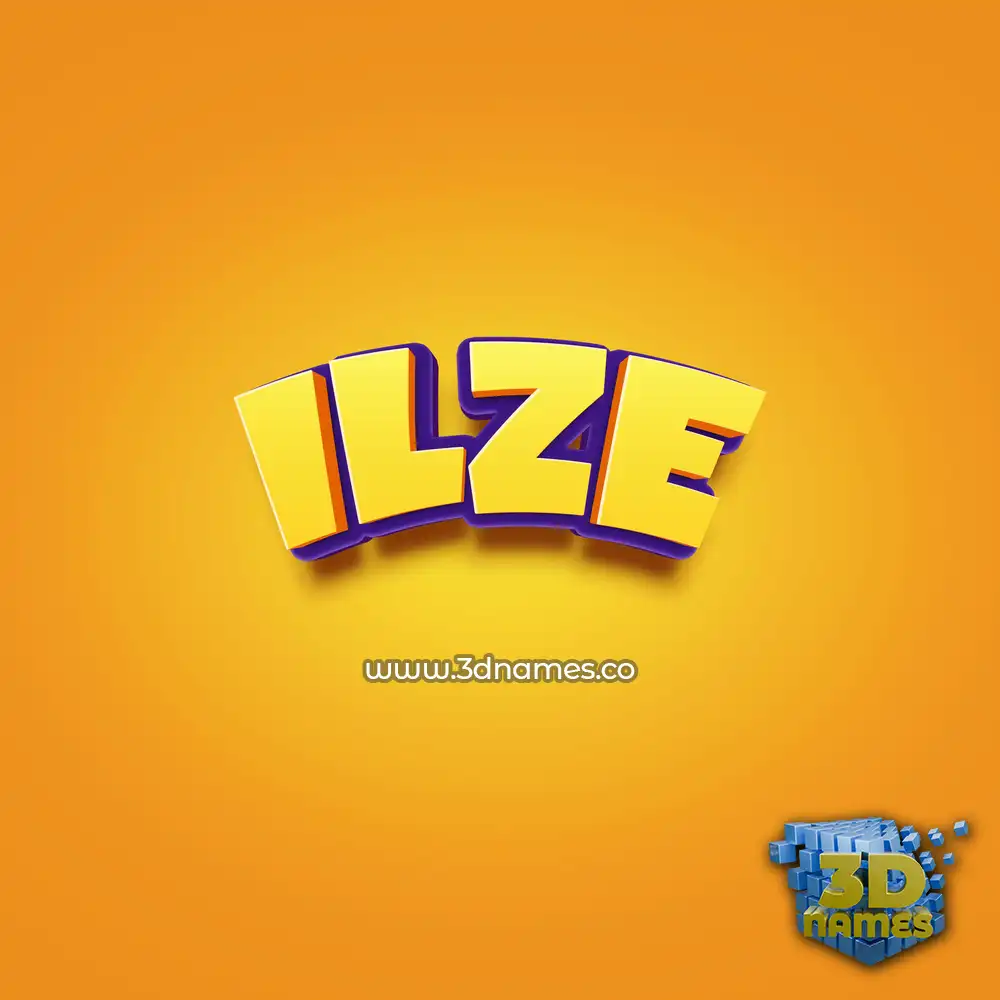ilze in Orange Toon style - 3D name wallpaper