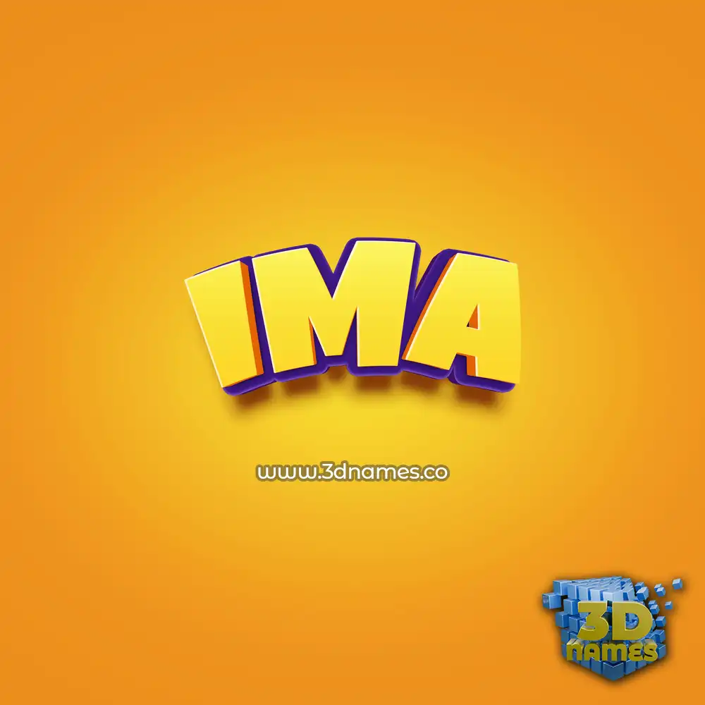 ima in Orange Toon style - 3D name wallpaper
