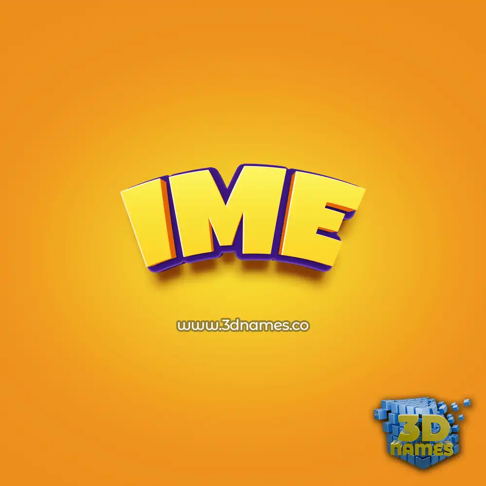 ime in Orange Toon style - 3D name wallpaper