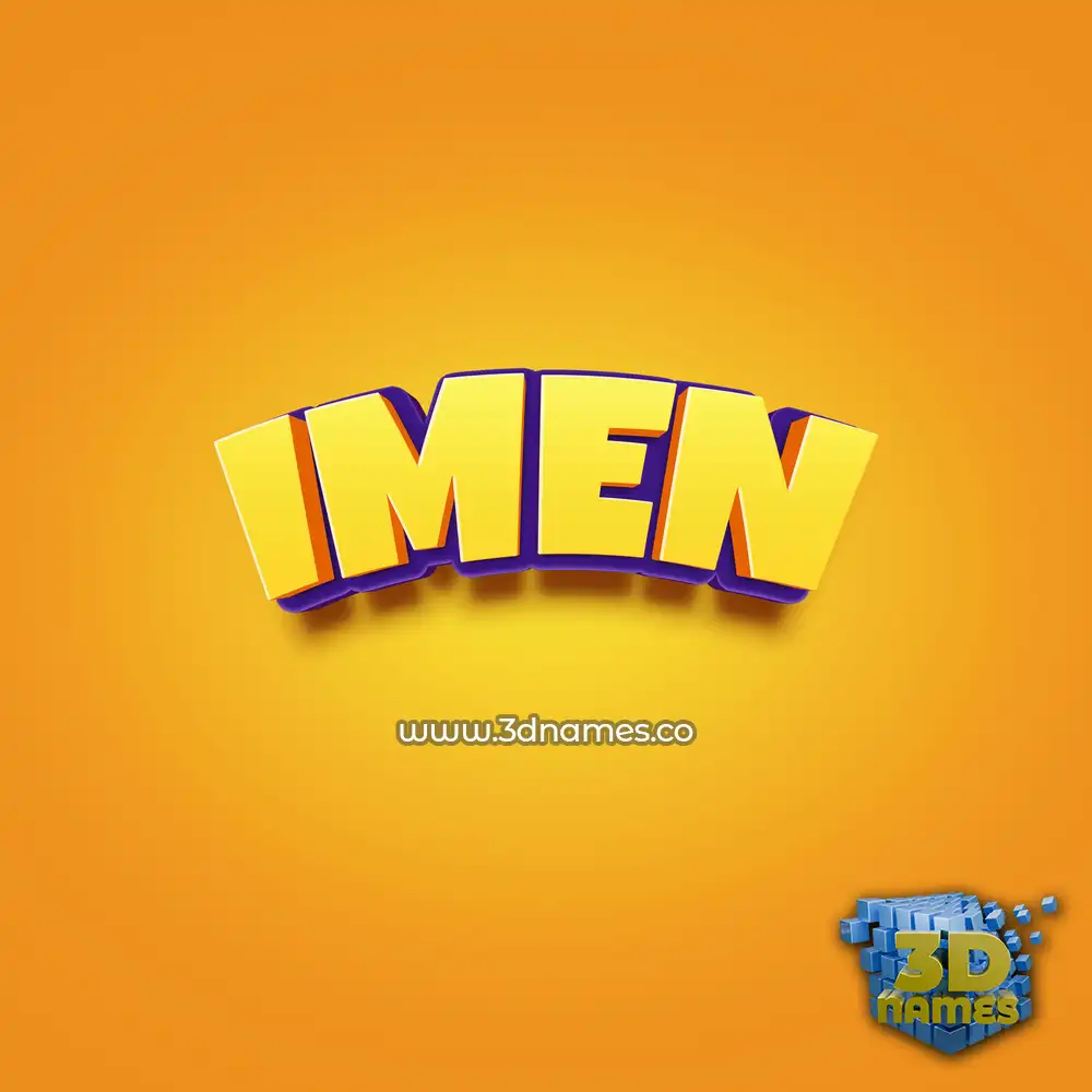 imen in Orange Toon style - 3D name wallpaper