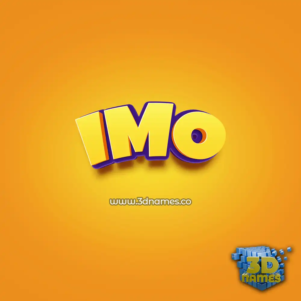 imo in Orange Toon style - 3D name wallpaper