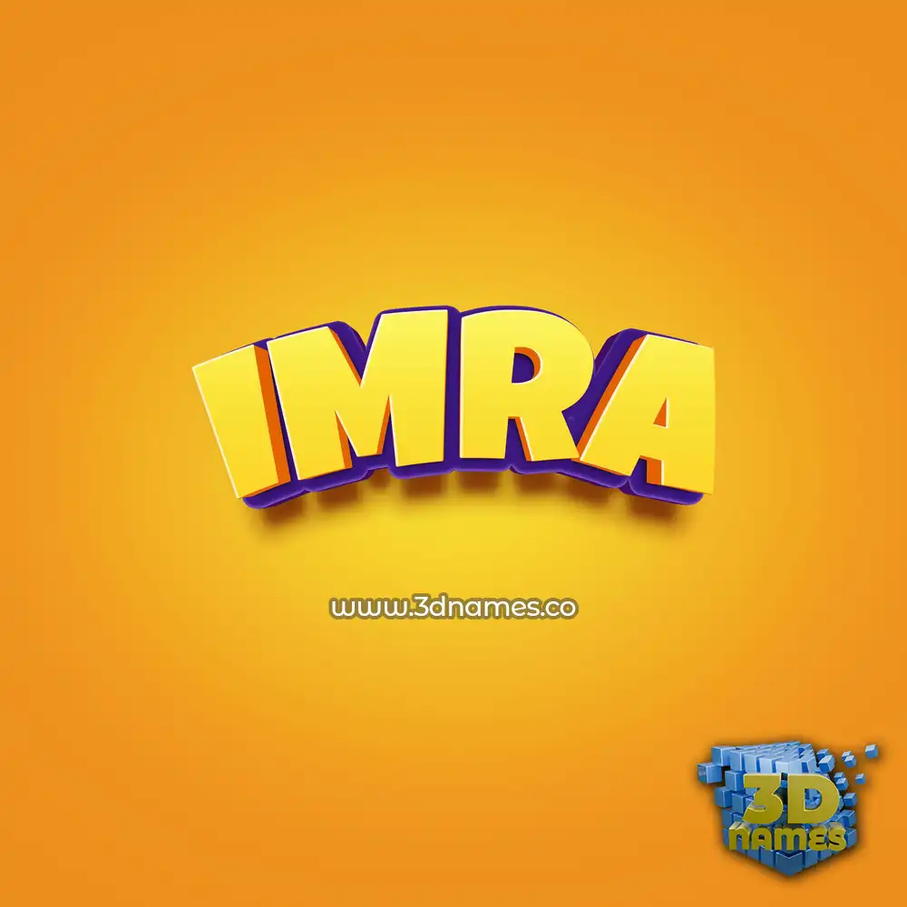 imra in Orange Toon style - 3D name wallpaper