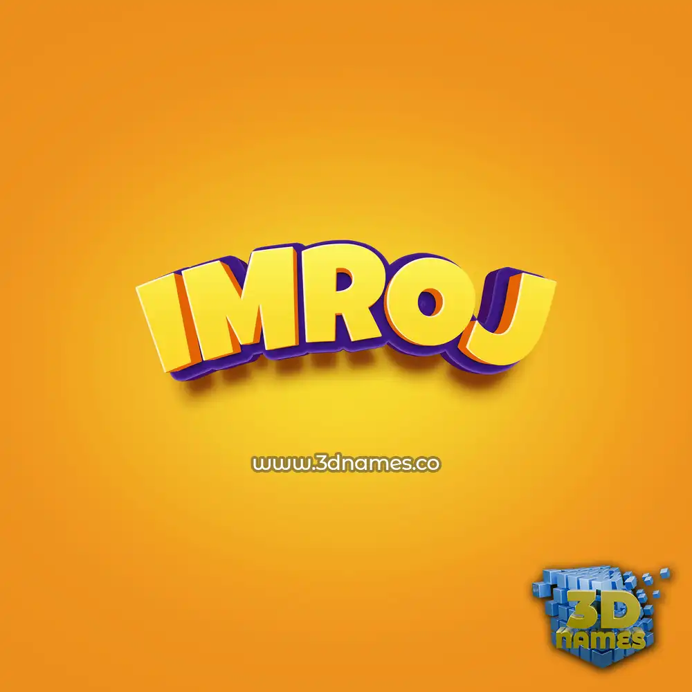 imroj in Orange Toon style - 3D name wallpaper