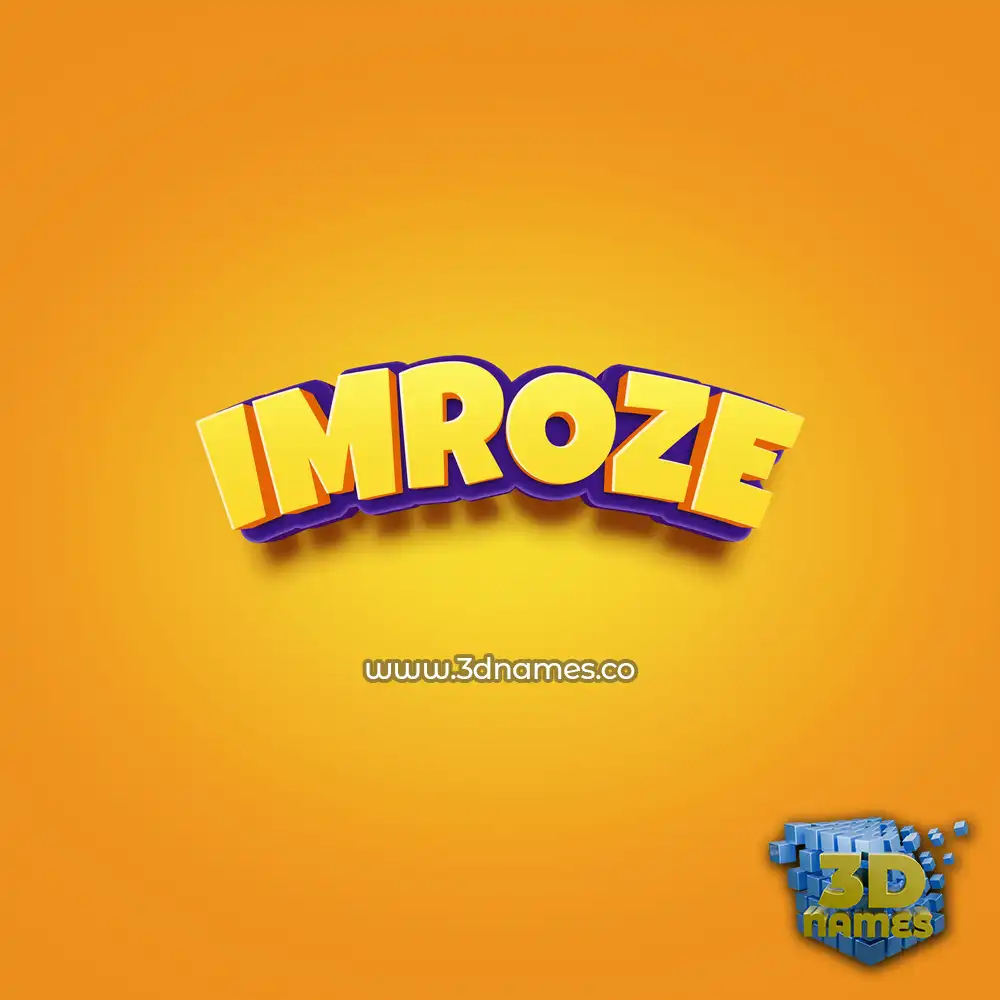 imroze in Orange Toon style - 3D name wallpaper