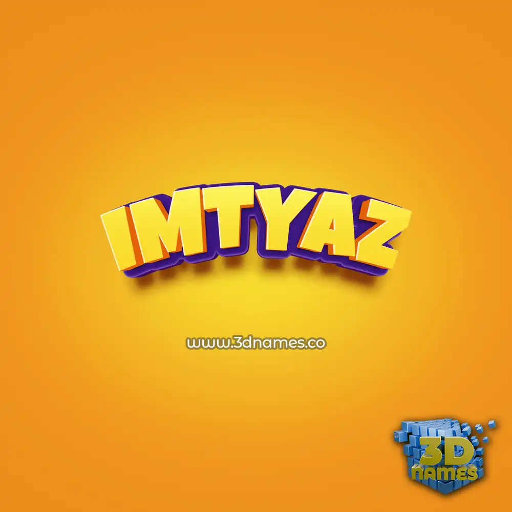 imtyaz in Orange Toon style - 3D name wallpaper