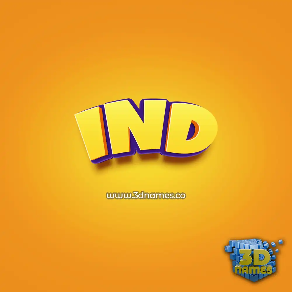 ind in Orange Toon style - 3D name wallpaper