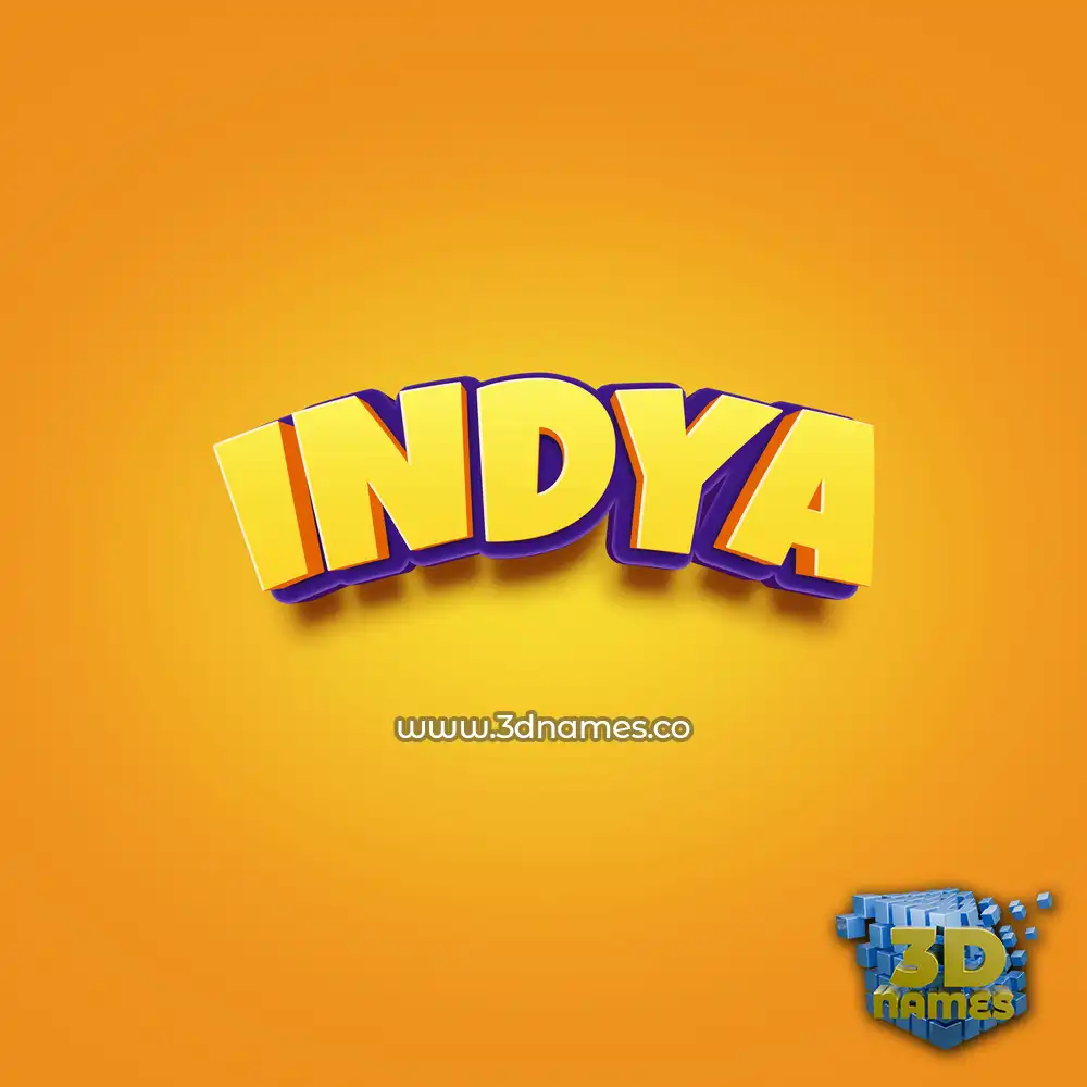 indya in Orange Toon style - 3D name wallpaper