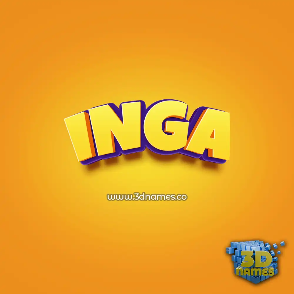 inga in Orange Toon style - 3D name wallpaper