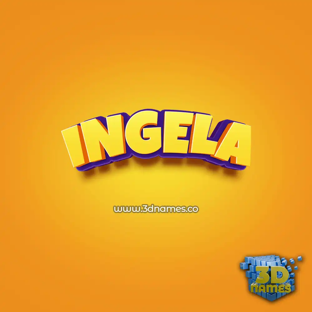 ingela in Orange Toon style - 3D name wallpaper