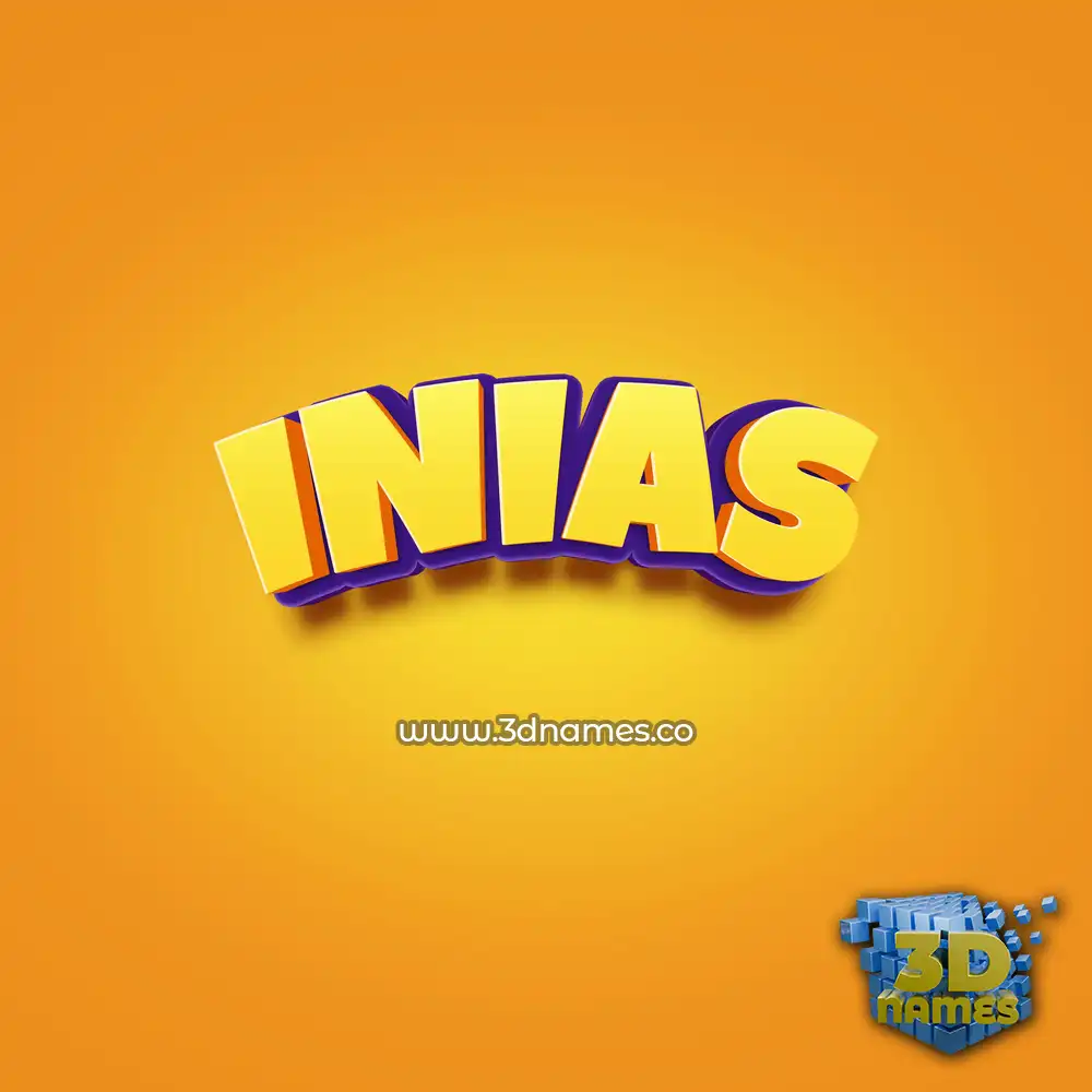 inias in Orange Toon style - 3D name wallpaper