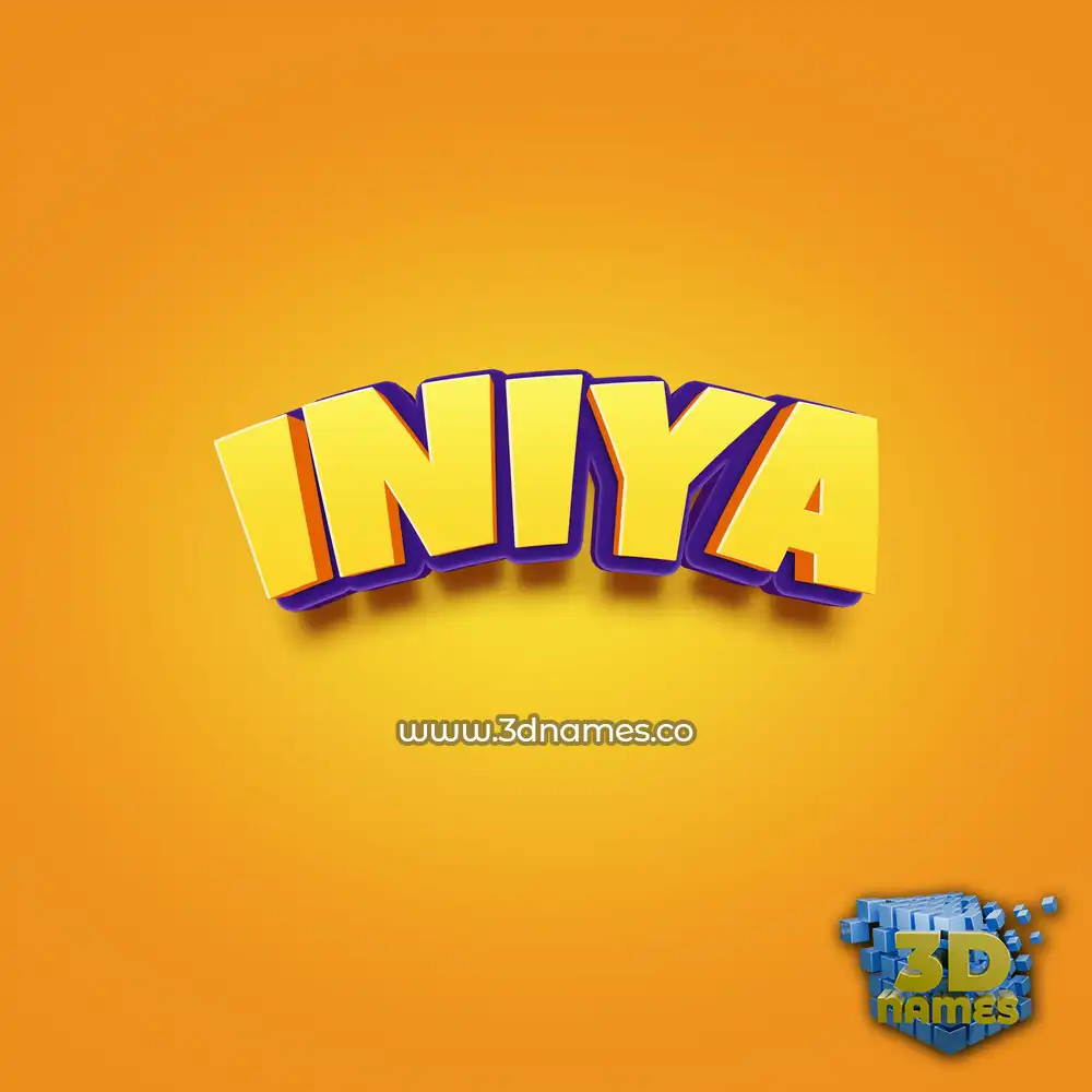 iniya in Orange Toon style - 3D name wallpaper