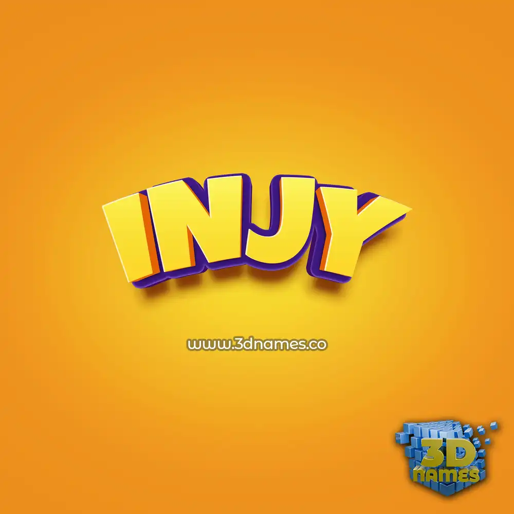 injy in Orange Toon style - 3D name wallpaper