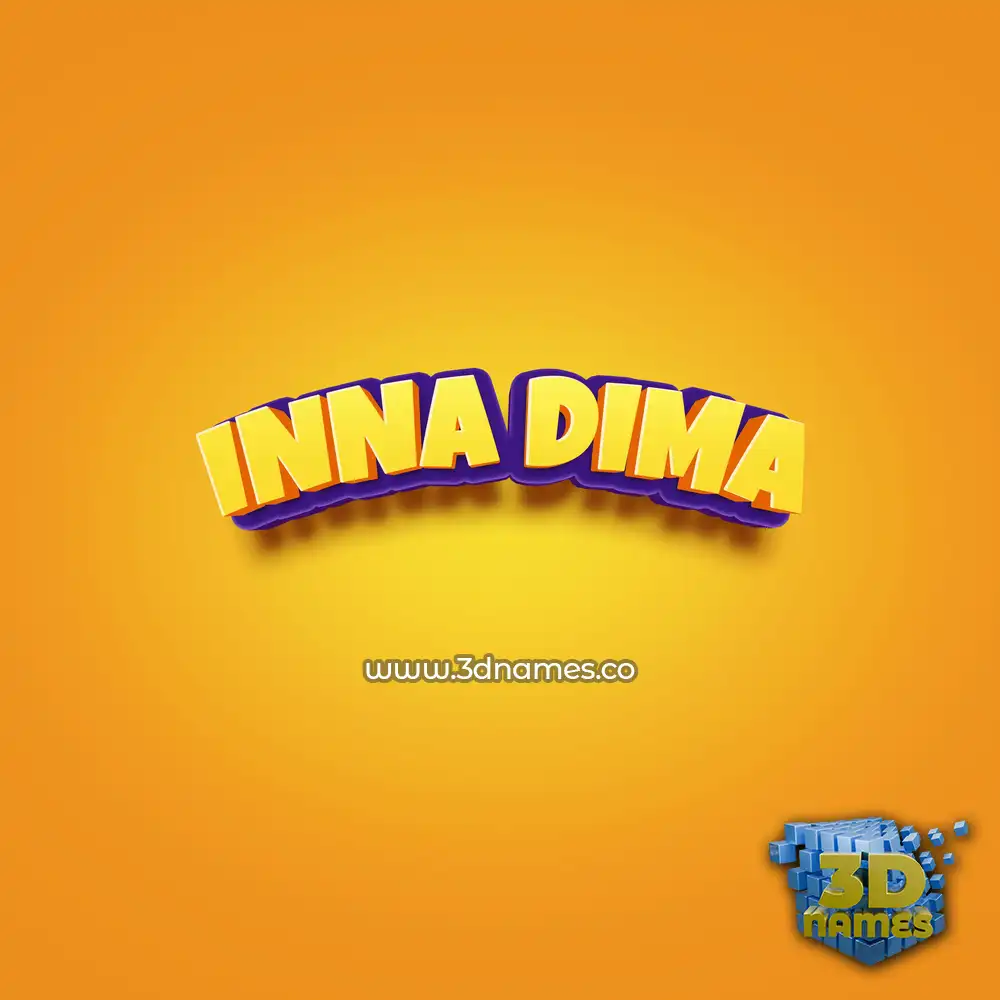 inna dima in Orange Toon style - 3D name wallpaper