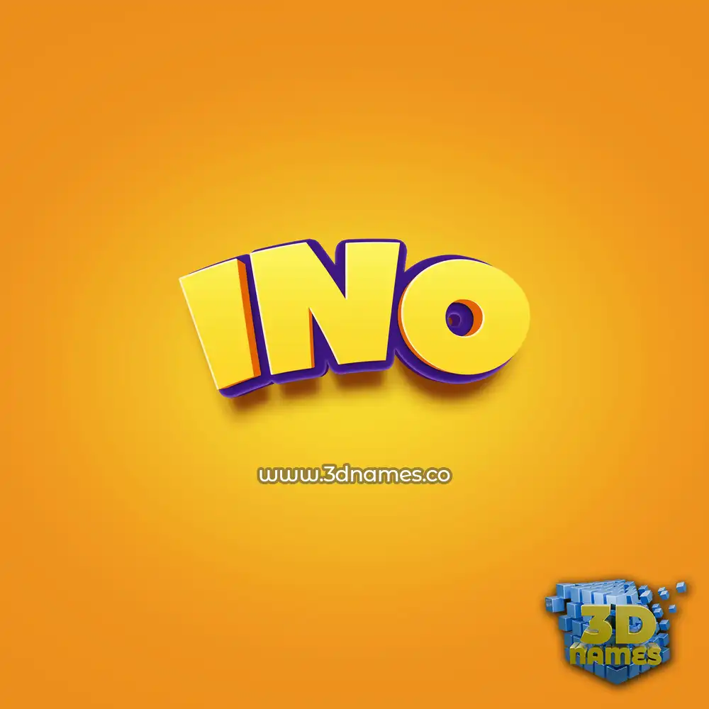 ino in Orange Toon style - 3D name wallpaper