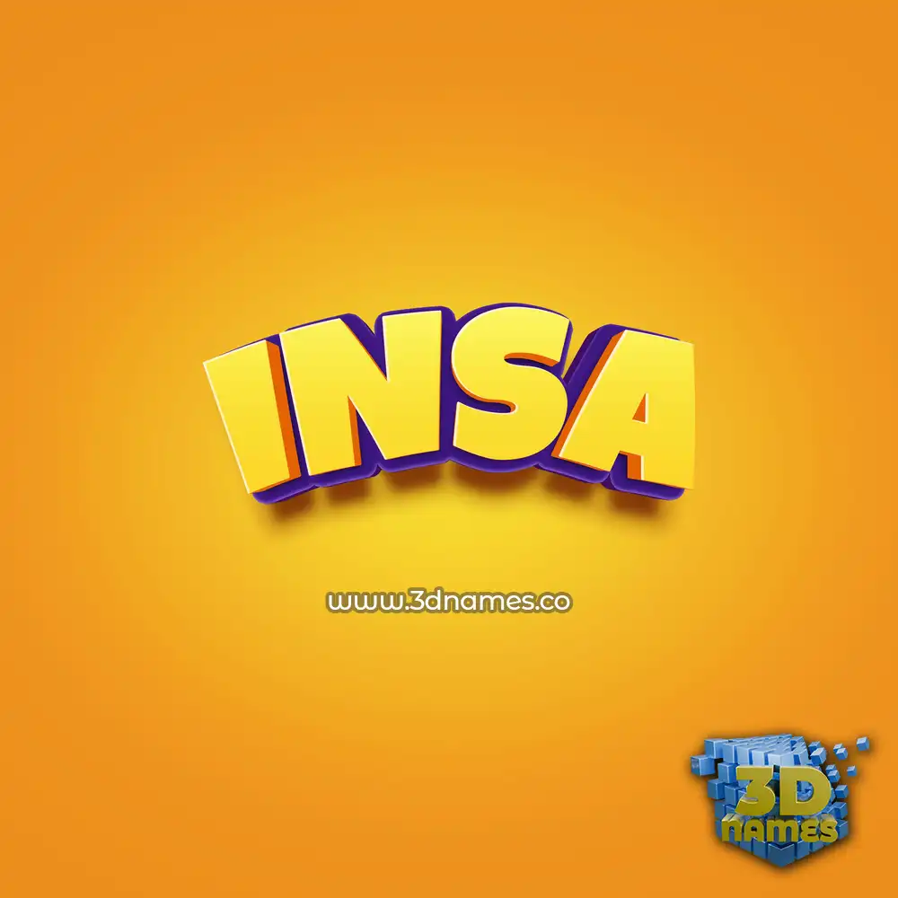 insa in Orange Toon style - 3D name wallpaper