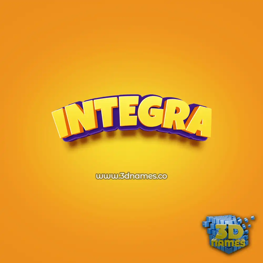 integra in Orange Toon style - 3D name wallpaper