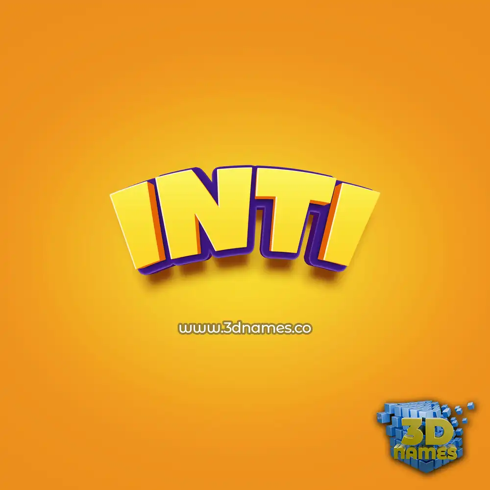 inti in Orange Toon style - 3D name wallpaper