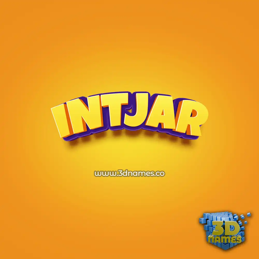 intjar in Orange Toon style - 3D name wallpaper