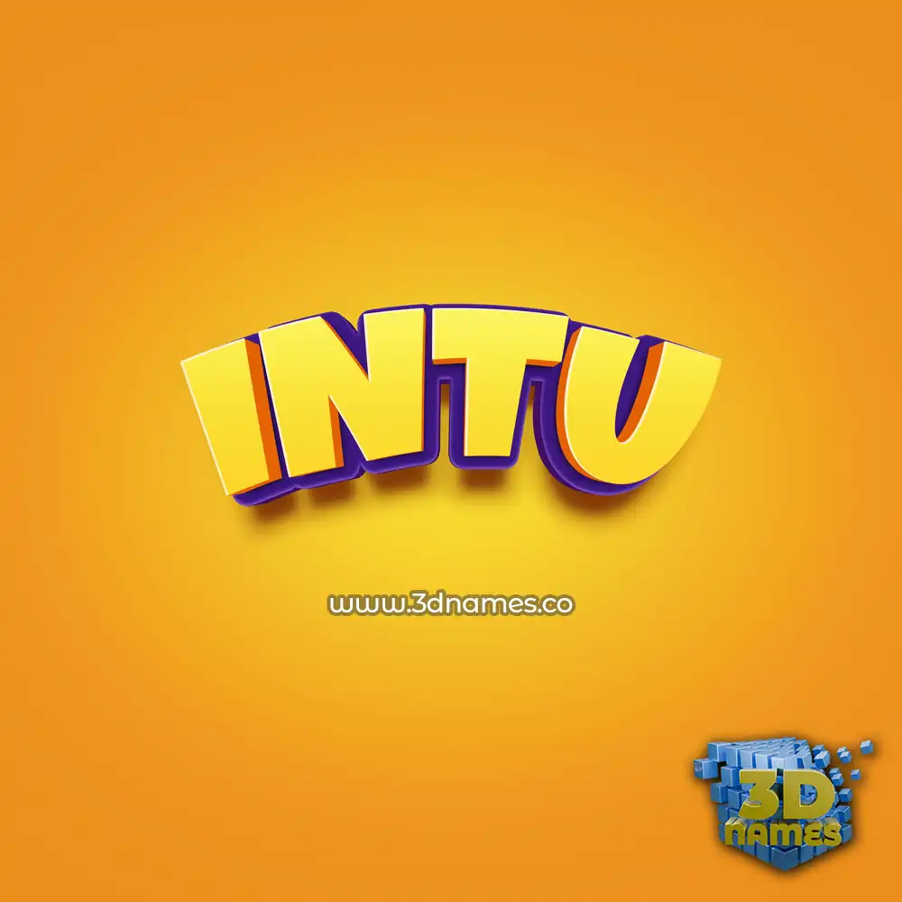 intu in Orange Toon style - 3D name wallpaper