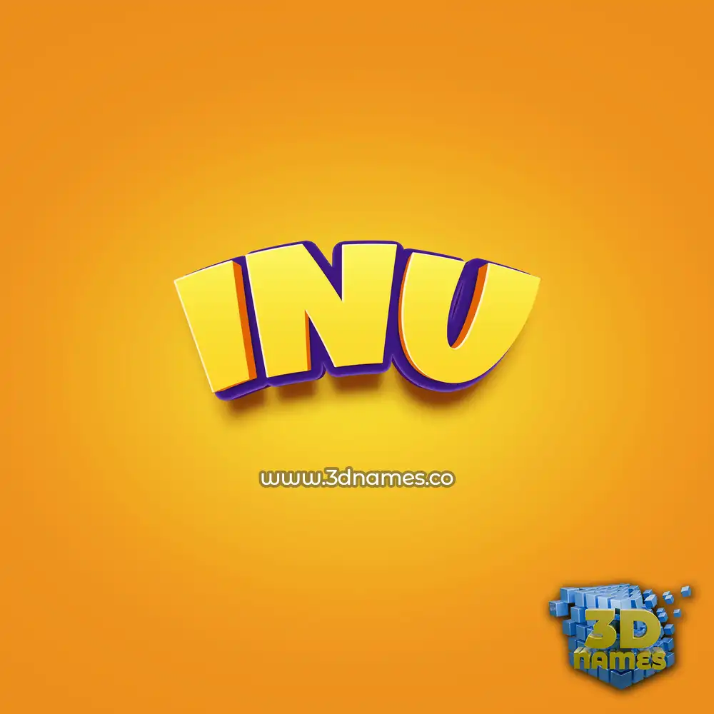 inu in Orange Toon style - 3D name wallpaper