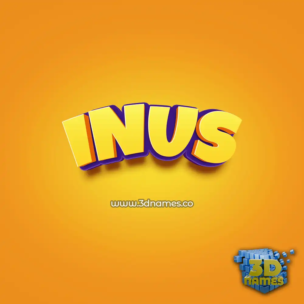inus in Orange Toon style - 3D name wallpaper