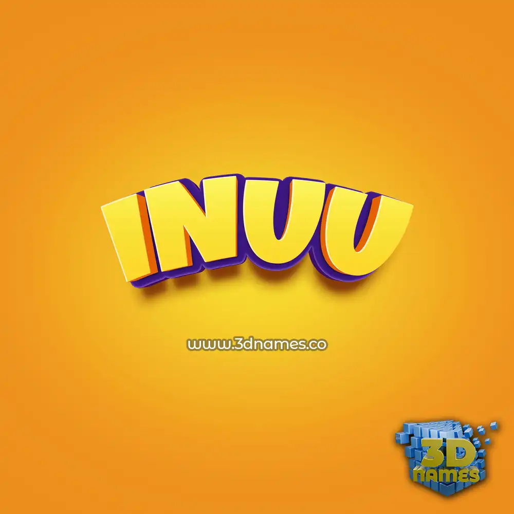 inuu in Orange Toon style - 3D name wallpaper