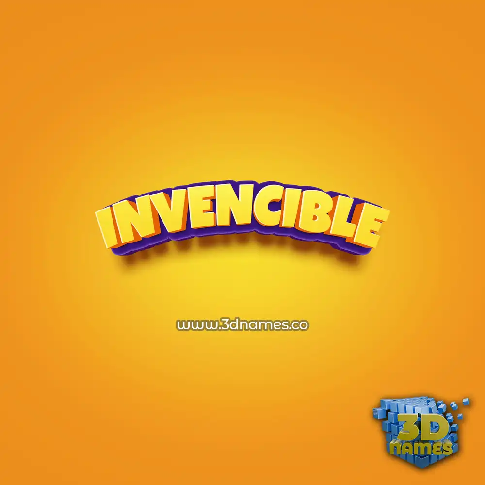 invencible in Orange Toon style - 3D name wallpaper