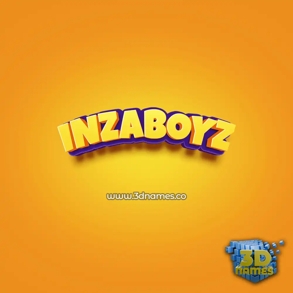 inzaboyz in Orange Toon style - 3D name wallpaper