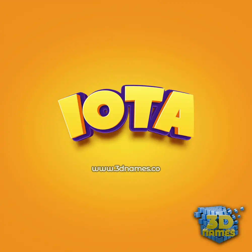 iota in Orange Toon style - 3D name wallpaper
