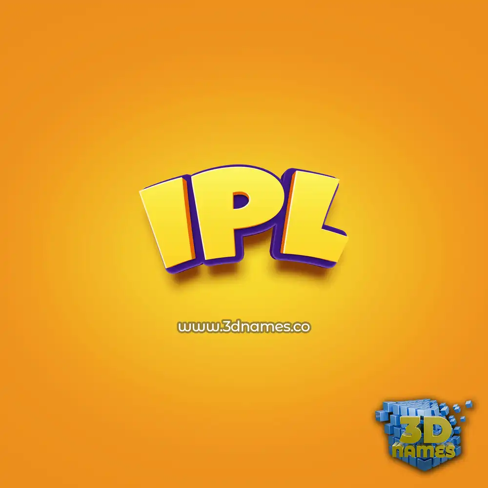 ipl in Orange Toon style - 3D name wallpaper