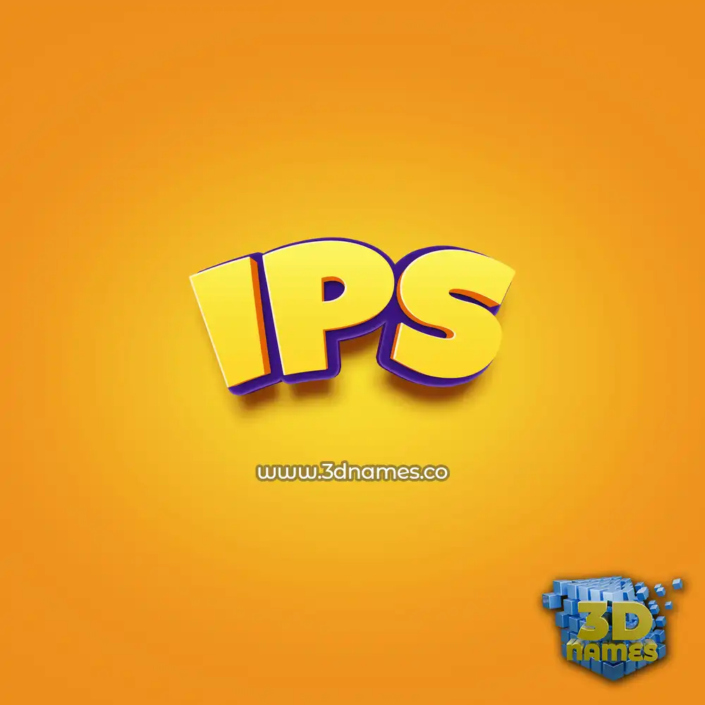 ips in Orange Toon style - 3D name wallpaper
