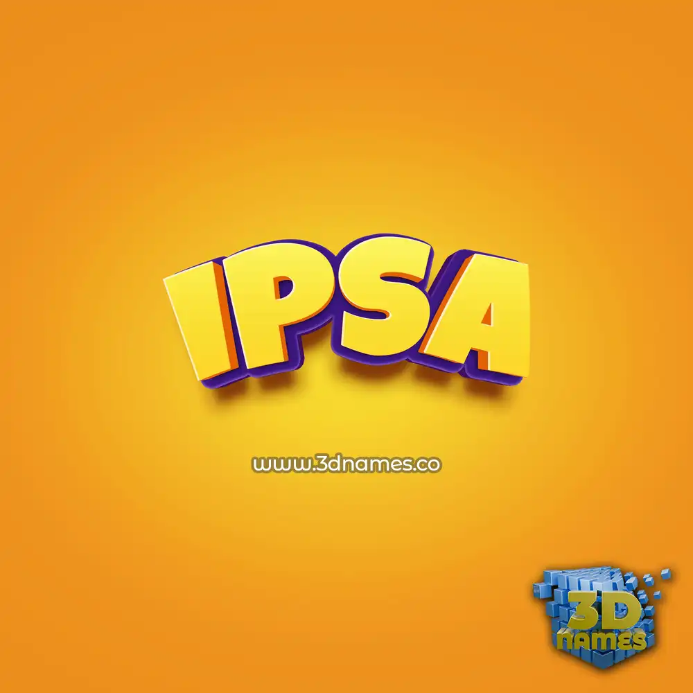 ipsa in Orange Toon style - 3D name wallpaper