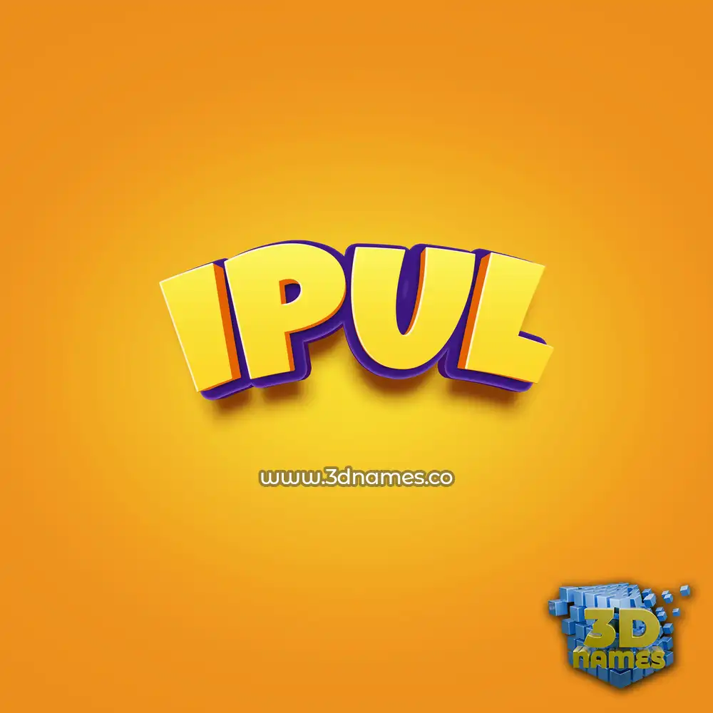 ipul in Orange Toon style - 3D name wallpaper