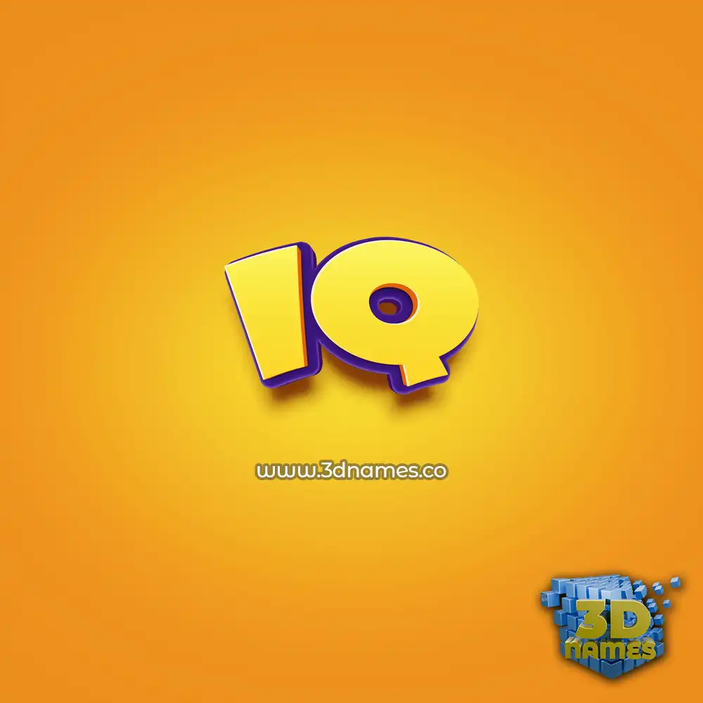 iq in Orange Toon style - 3D name wallpaper