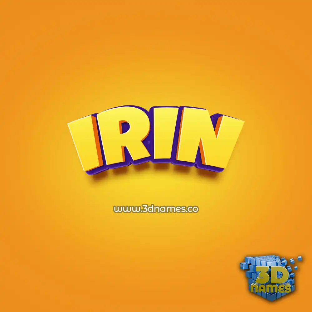 irin in Orange Toon style - 3D name wallpaper
