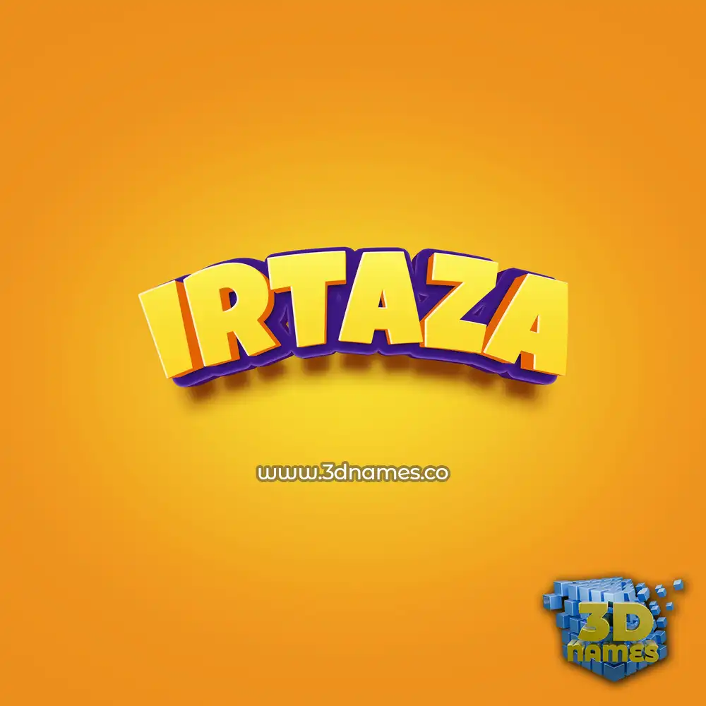 irtaza in Orange Toon style - 3D name wallpaper